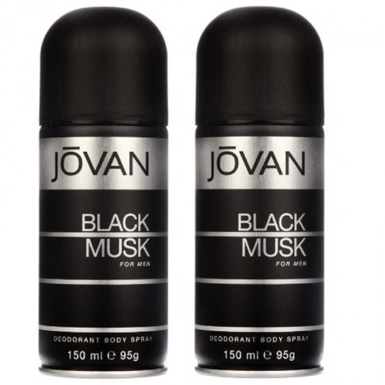 2 X Deo - Jovan Black Musk 150 ml Deodorante For men Deodorant (Retail Pack)