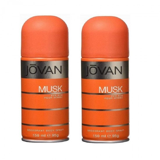 2 X Deo - Jovan Musk 150 ml Deodorante For men Deodorant (Retail Pack)