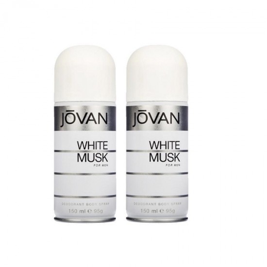 2 X Deo - Jovan White Musk 150 ml Deodorante For men Deodorant (Retail Pack)