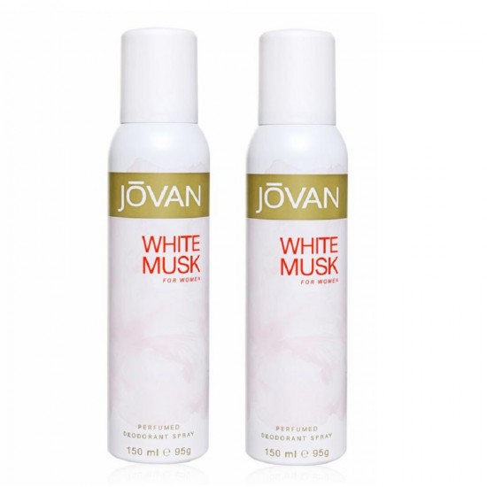 2 X Deo - Jovan White Musk Women 150 ml Women Deodorant (Retail Pack)