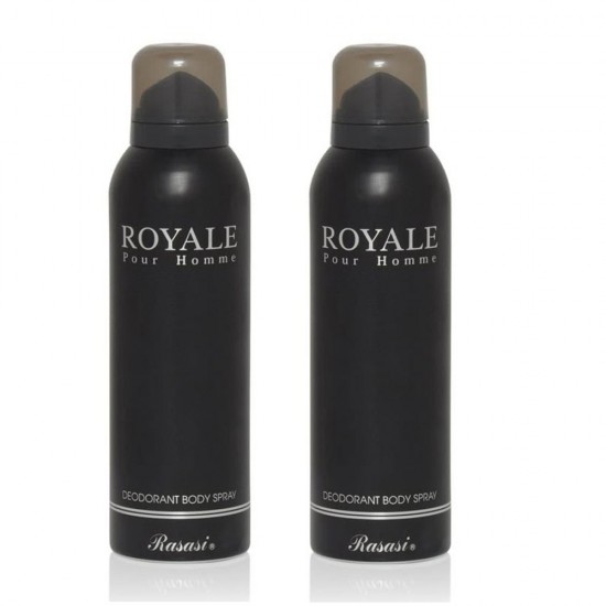 2 X Deo - Rasasi Royale Pour Homme 200 ml for Men Deodorant (Retail Pack)