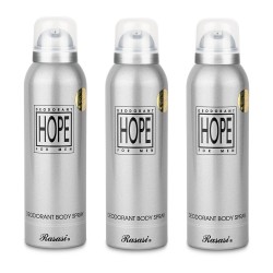 3 x Deo - Rasasi Hope 200 ml for men Deodorant (Retail Pack)