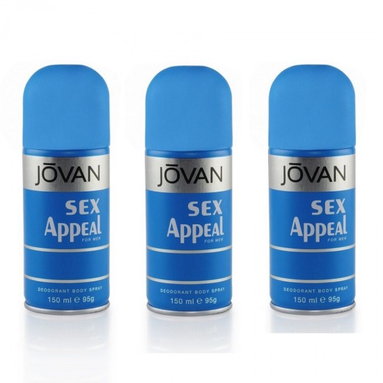 3 X Deo - Jovan Sex appeal 150 ml Deodorante For men Deodorant (Retail Pack)