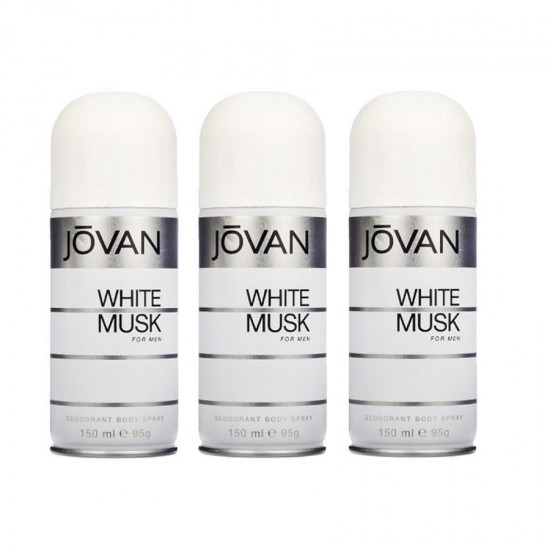 3 X Deo - Jovan White Musk 150 ml Deodorante For men Deodorant (Retail Pack)