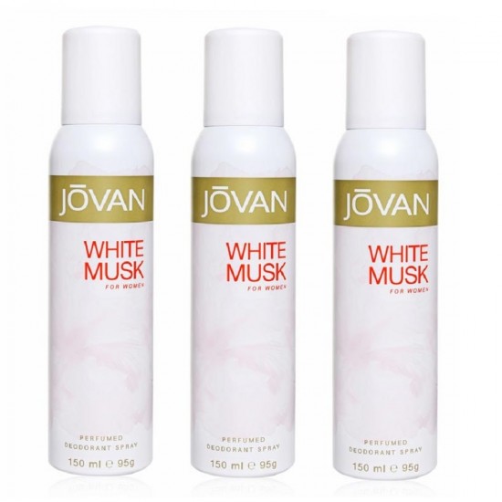 3 X Deo - Jovan White Musk Women 150 ml Women Deodorant (Retail Pack)