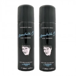 Deo - Lomani Paris Amitabh Bachchan Black Pour Homme 200 ml Men X 2 Deodorant (Retail Pack)
