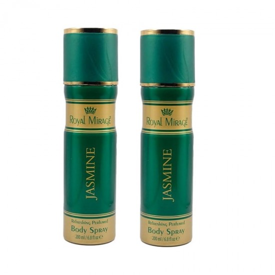 Deo - Royal Mirage Jasmine 200 ml Women Deodrant Spray New X 2 (Retail Pack)