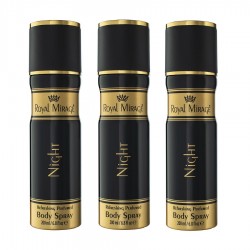 Deo - Royal Mirage Night 200 ml men Deodrant Spray New X 3 (Retail Pack)