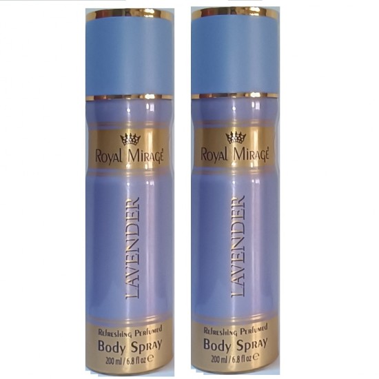 Deo - Royal mirage Lavender 200 ml men Deodrant Spray New X 2 (Retail Pack)